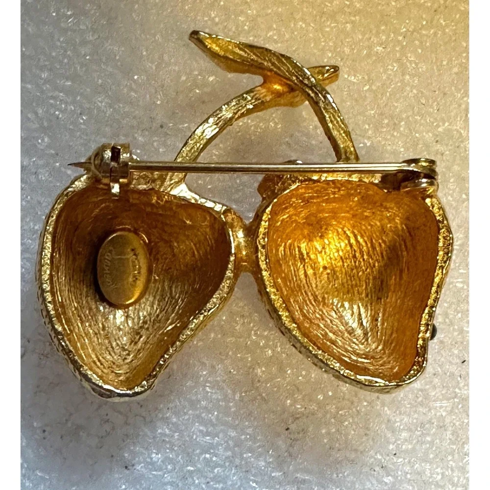 Vintage Hattie Carnegie Double Strawberry Pin